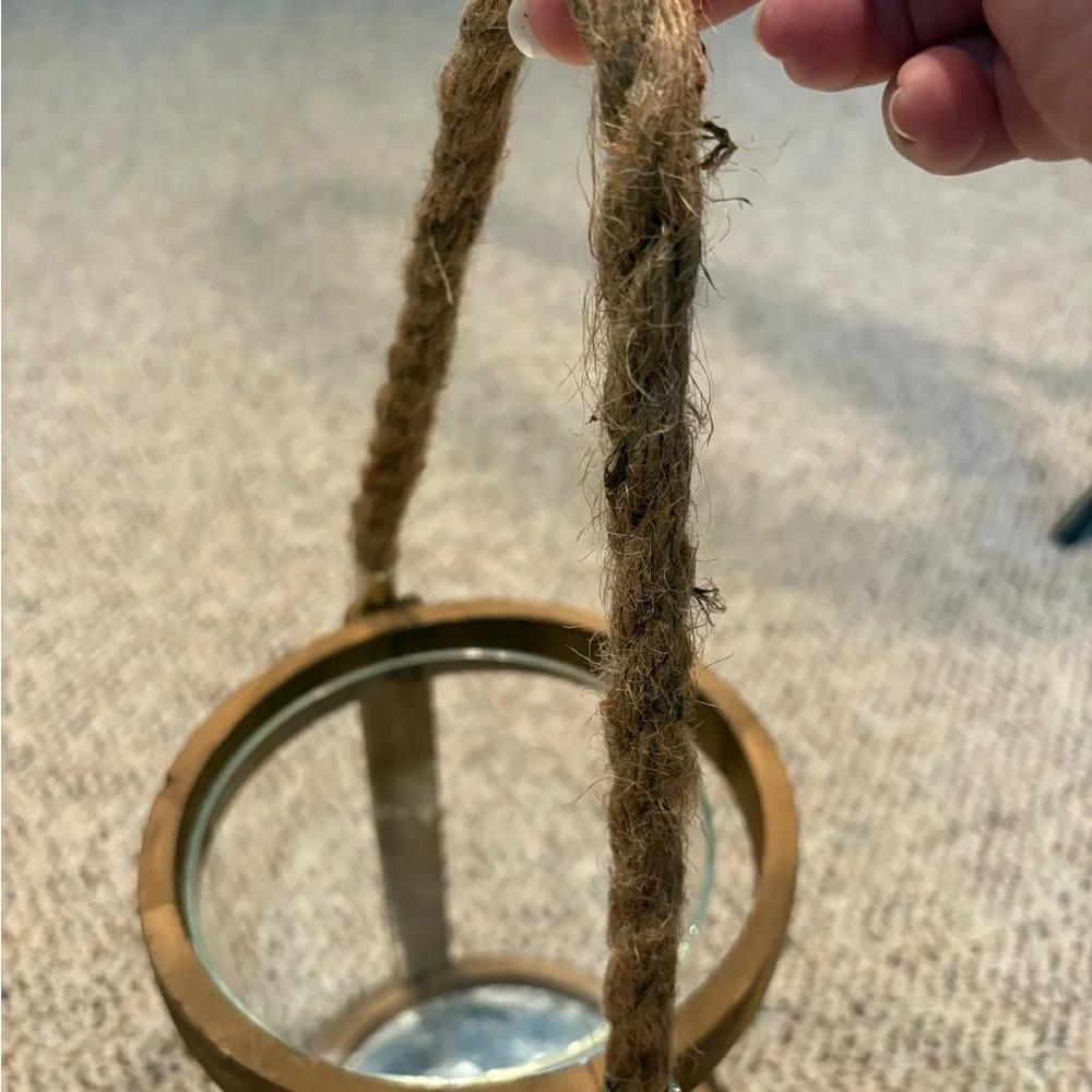 Rustic Brown Glass Hurricane Candle Holder